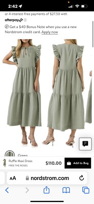 green emerald velvet dress Baltic Born Womens Naomi Short Sleeve Maxi Dress | Dark Sage