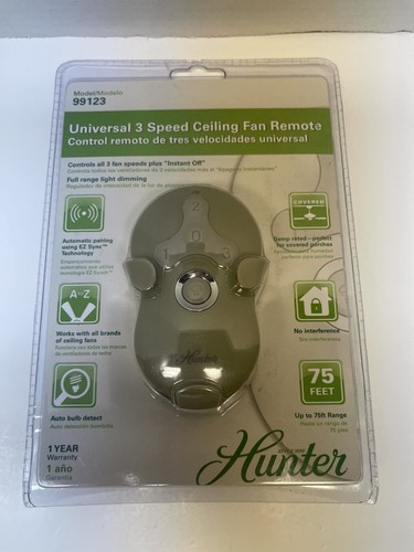 Hunter Indoor Ceiling Fan Universal Remote Control and Mount - NEW-99123