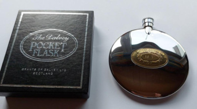 ''The Dalvey Pocket Flask''-Grants of Dalvey, 1985, silbern, edler Flachmann