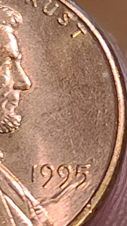 1995 Lincoln Head Memorial Proof Like Penny No Mint Obverse Die Crack  - Image 3 of 3