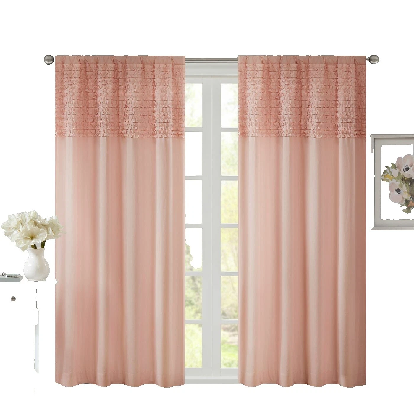 Country Ruffled Window Curtains & Drapes