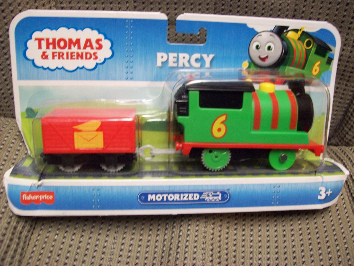 Percy, Thomas Friends Motorized Train Set with Mail Car, damaged
