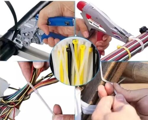100 Pack Cable Ties All Sizes & Colours Tie Wraps Nylon Zip Ties Strong Extra - Picture 2 of 22