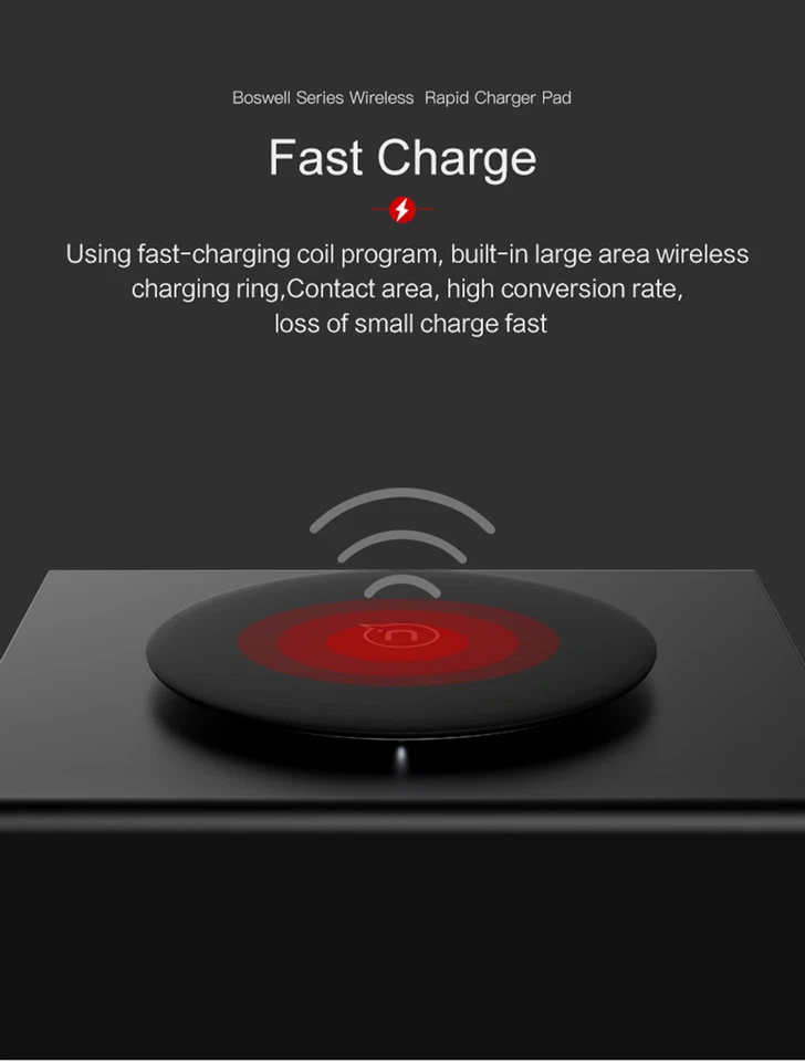 Almohadilla de carga rápida inalámbrica de diseño ultrafino para iPhone 8 Samsung S8 blanca Foto 4 de 4