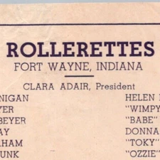 1940s Rollerettes Roller Skating Rink Clair Adair Fort Wayne Allen Co Indiana