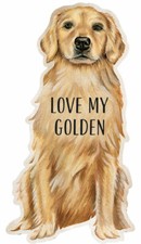 Golden Retriever Love My Dog Shaped Magnet