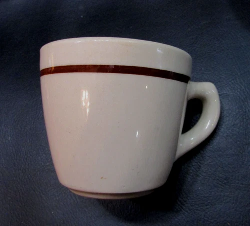 Sterling Restaurant Ware Cup Mug Desert Tan Brown Stripe East Liverpool OH USA
