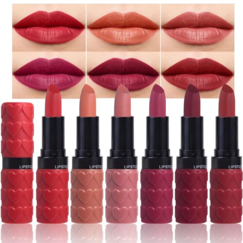 Vibrant 6-Piece Waterproof Lipstick Set – Rich Matte Colors for Every Occasion