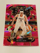2024 Panini Select WNBA - Concourse Pink Cracked Ice Prizm #51 Allisha Gray