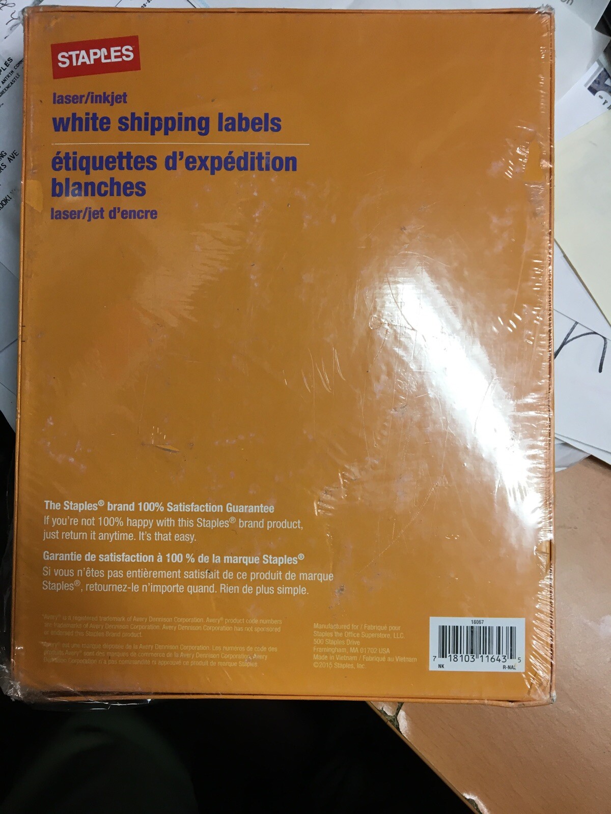 Staples White Shipping Labels, 1500 Labels, 18067 , 5164/8164 eBay