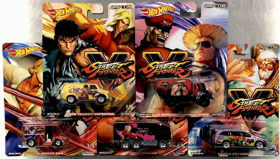  HOT WHEELS CAPCOM ( SET OF 5 ) STREET FIGHTER HAULER ODYSSEY UNIMOG FREE SHIP - Image 2 of 3