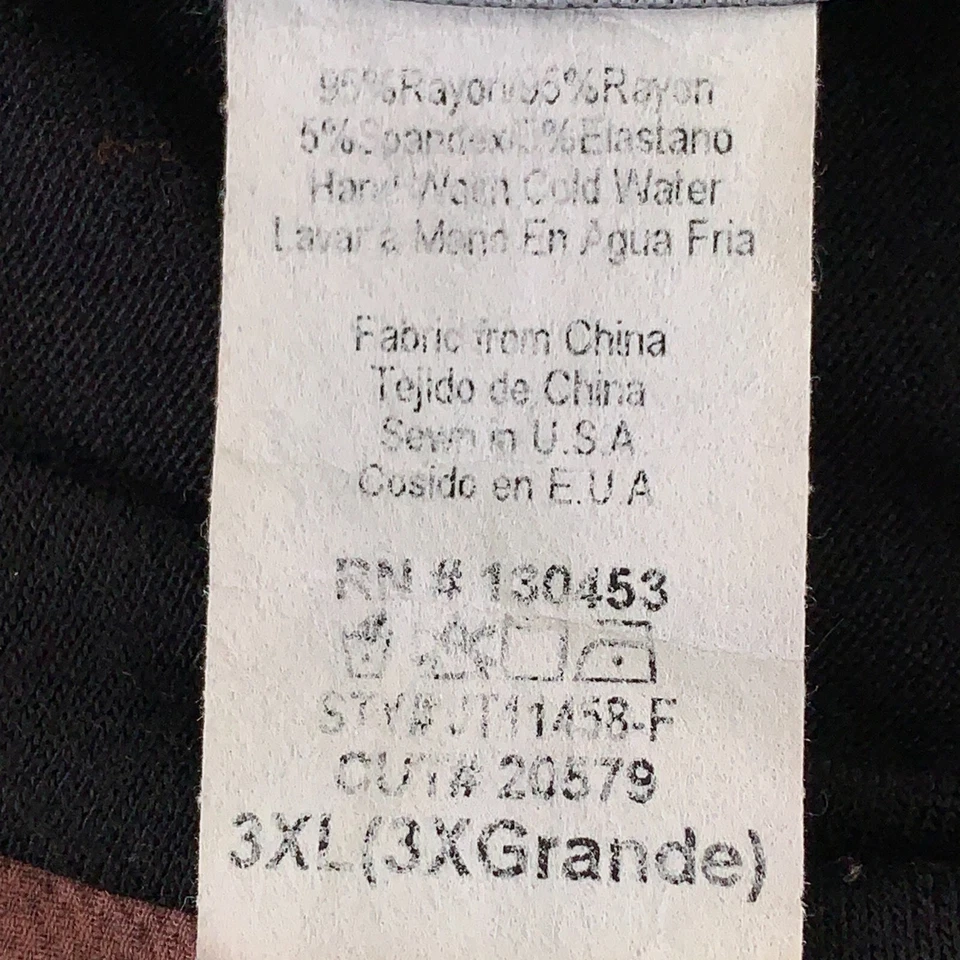 Maxi Vestido Janette Plus Para Mujer 3X Negro Malva Floral Manga Larga Cuello Redondo Foto 4 de 4