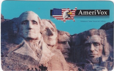 TK 142b Phone Card / Phonecard USA Amerivox Mount Rushmore Screaming Eagle 1992