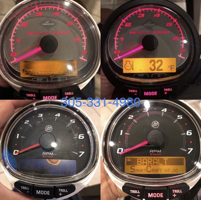 Gaffrig Mercury Quicksilver Smartcraft SC1000 Speedo Gauge 80MPH