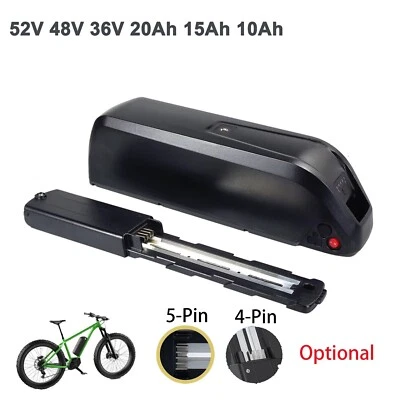 HELPDREA Ebike Battery 52V 48V 36V 10Ah 15Ah 20Ah Electric BiKE Scooter Battery Black