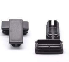 1" x 2" Rectangle Tubing End Caps   Black LDPE Snap-In Inserts Plug Caps 20 Pack