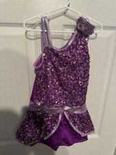 Weissman Purple Sequin Shorts Romper Dance Costume Child Size Medium