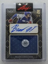 2022 LEAF METAL PERFECT GAME BRADEN HOLCOMB JERSEY BUTTON  5/5 BLACK AUTO