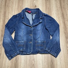 Women's Carols Denim Blazer Jacket Size M 100 cotton