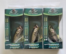 (Set of 3) River2Sea Bubble Popper 65 Topwater Lures 1/4 oz 2-1/2" 3 Colors New