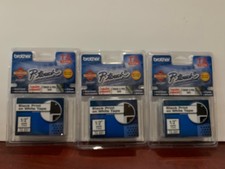 Brother TZ-231 Label Tape P-touch Black Print on White Tape 1/2" Lot Of 3