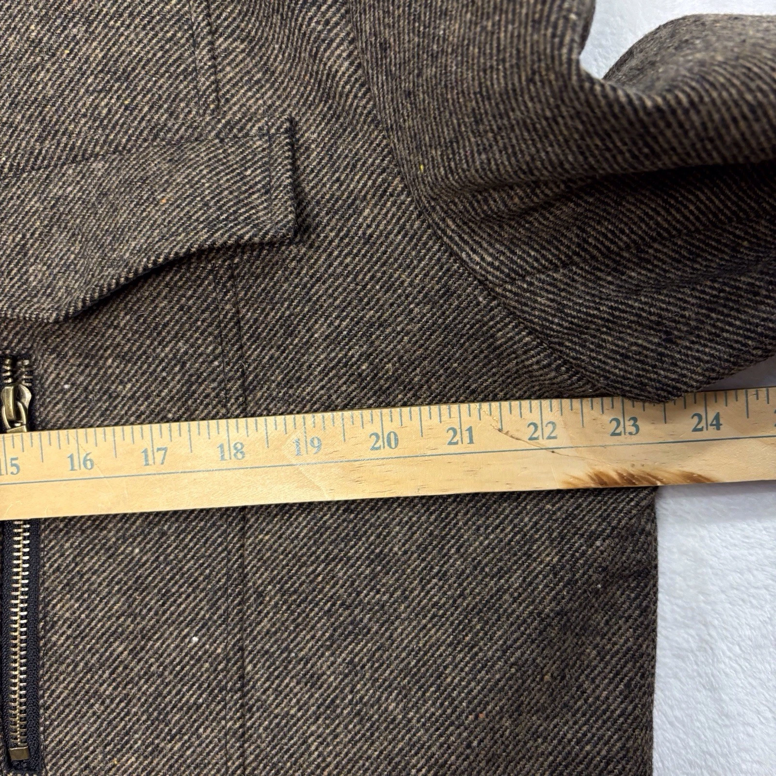 Wantdo Wool Blend Pea Coat Jacket Trench Coat Men L Herringbone Tweed Brown NEW - product detail image 16