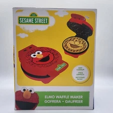 Sesame Street Elmo Waffle Maker Easy Cleanup Cook Light Indicator Stylish Design