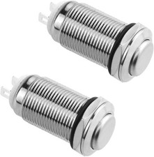 2 PCS 12mm Latching Push Button Switch Waterproof On Off 3A 250V AC Stainless
