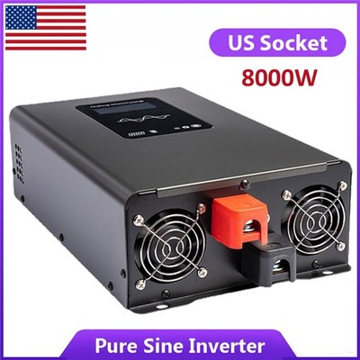 8000W Pure Sine Wave Inverter Solar Off Grid 4000W 12V 24V 48V 72V to Max 110V