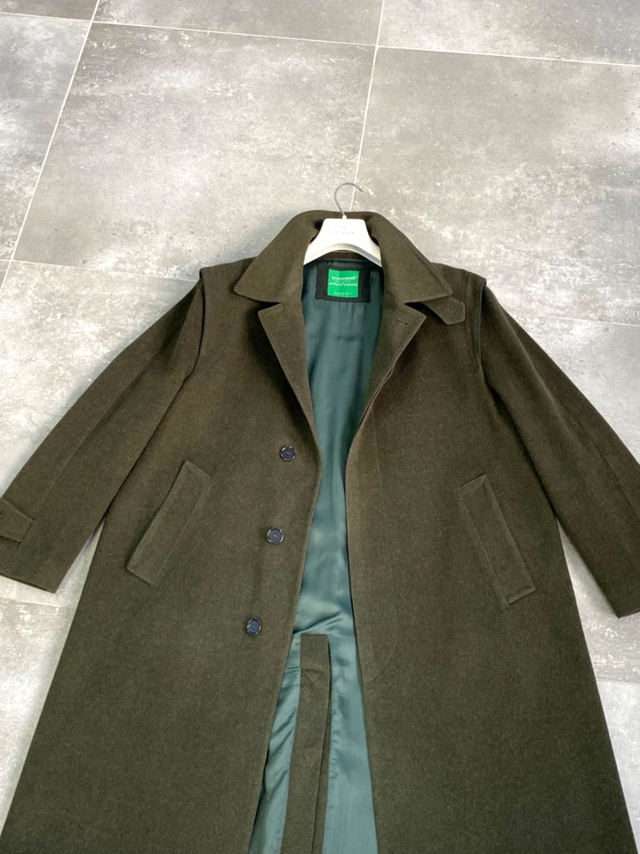 Mens SCHNEIDERS SALZBURG Alpaca Wool Long Raglan Trench Coat Jacket EU 48-50 M-L - Image 4 of 4