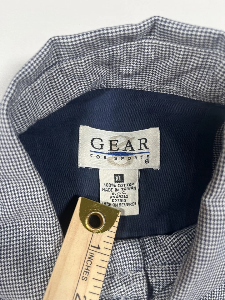 Gear For Sports Shirt Mens XL Gray Gingham Button Down San Francisco Pocket - Image 3 of 4