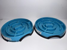 Slow Feed Dog Bowls Petstages Lot Of 2 Large Used Condition