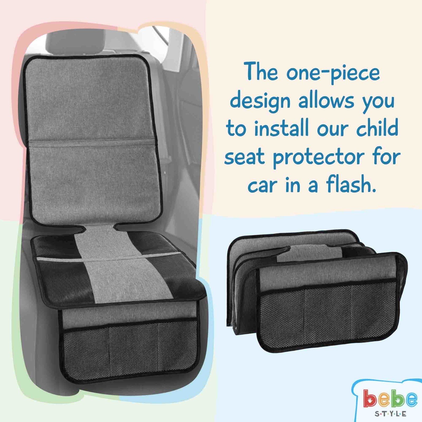 Bebe Style Protezione Seggiolino Auto per Bambini / Coprisedile Pad (Nero, Impermeabile) foto 4