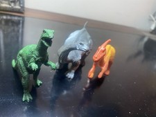 Lot Of 3 Dinosaurs 3 Inches Tall Perfect For Cake Toppers