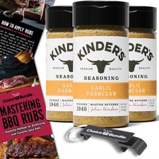 Kinder's Garlic Parmesan BBQ Seasoning Rub 5.8 oz 3 Pack Guide Bottle Opener