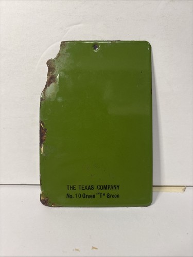 Rare 1930’s Texaco Porcelain Sign Test/Sample Color Plate - Burdick Dump Find