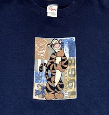 Vintage 90s Disney Store TIGGER Winnie Pooh Unisex Sweatshirt Size Large Blue