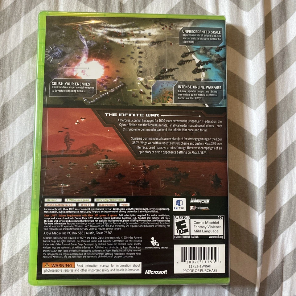 Supreme Commander (Microsoft Xbox 360, 2008) BRAND NEW SEALED RARE - Image 2 of 3