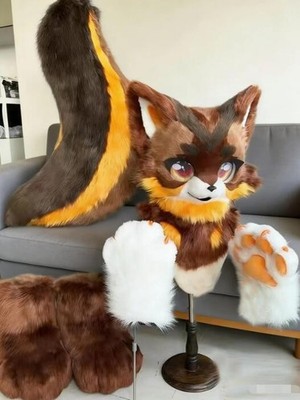 Fursuit Long Fur Husky Fox Mascot Head Party Halloween Fur Cosplay-Promotion