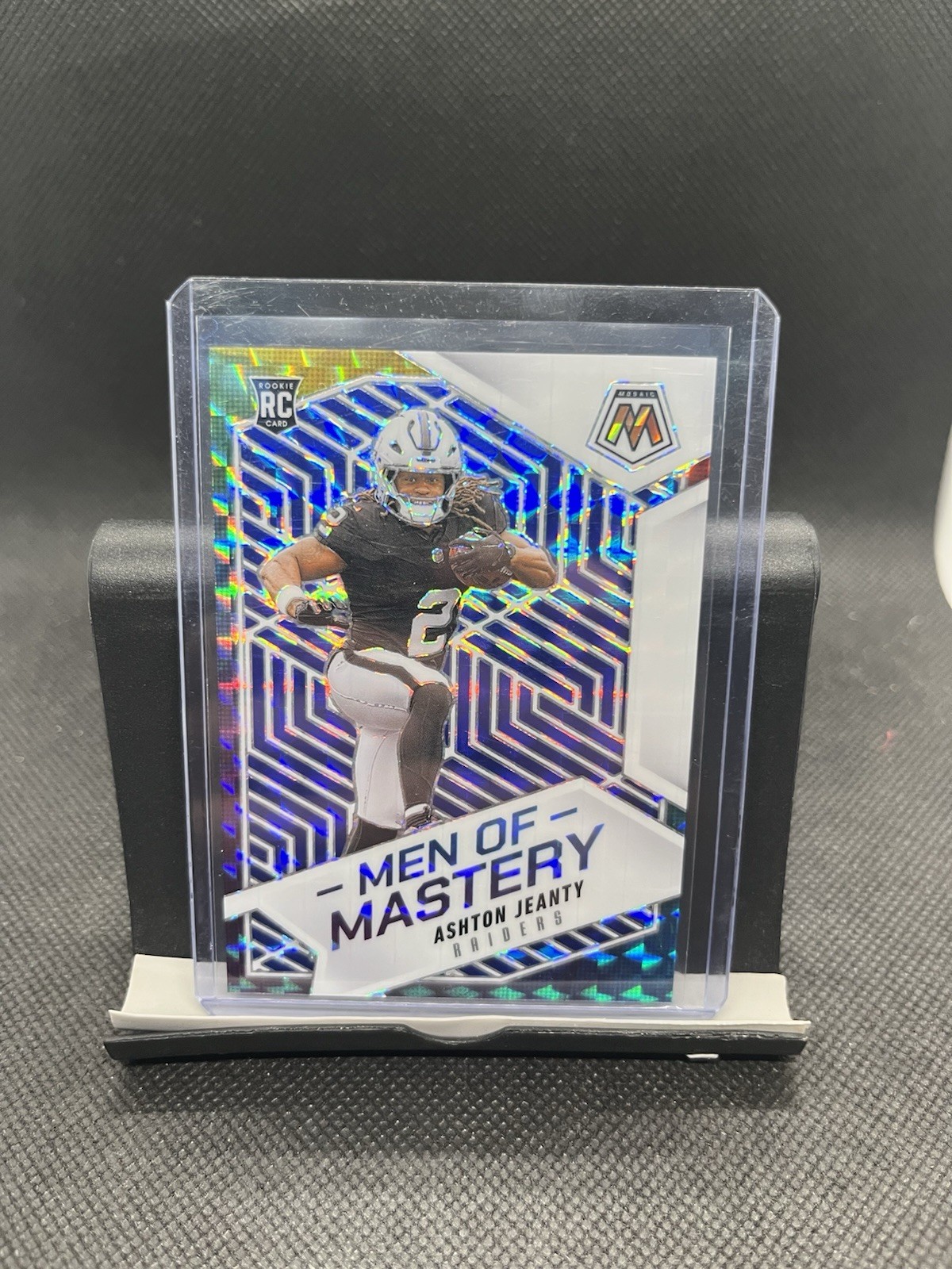 Ashton Jeanty 2025 Panini Mosaic RC #18 Men of Mastery Blue SP / 99 Raiders DL1