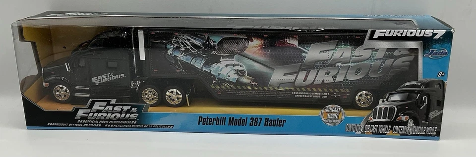  Hauler  Peterbilt 387 Hauler  G, Black Fast & Furious 1:64 Diecast - Image 2 of 4