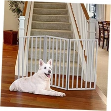 Pet Gate - 3-Panel Indoor Foldable Dog Fence for Stairs, 3 Panel White