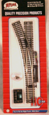 Atlas #546 Left Remote 22'' Radius Switch Track - HO Scale - Code 83 Rails