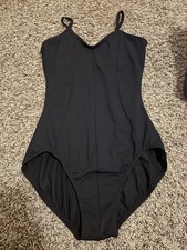 Mirella Classic Camisole Leotard Seam, Black Size S
