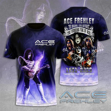 New Kisses Band Ace Frehley 1951-2025 Signatures 3D Full Size AOP Shirt PH115