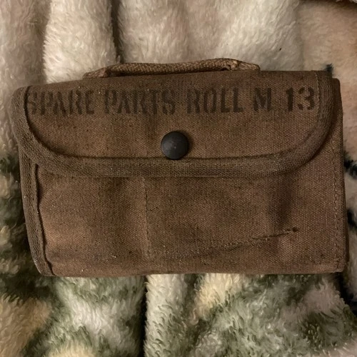 Original WW2 US Army Canvas Spare Parts Roll M13 Military Tool Pouch Bag Vintage