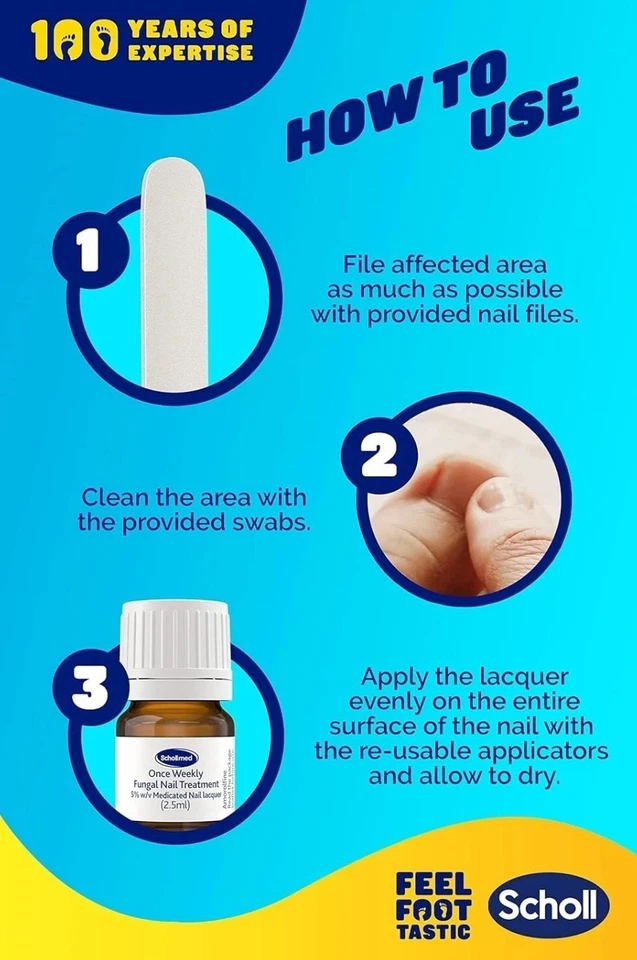 Scholl Med | Once Weekly Fungal Nail Treatment | Amorolfine | 5 % W/ V Medicated - Image 3 of 4