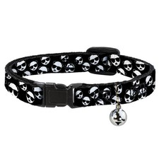 Cat Collar Breakaway with Bell Multi Panda w/Sunglasses Black/White NARROW Fits