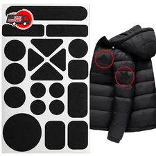 Instant Self-Adhesive Fabric Repair Patch Black Iron-On for Down Jacket Coat