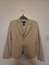 New York  Company Beige Tan Stretch Blazer Size 8 Women  s Career Jacket
